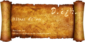 Dibuz Éva névjegykártya