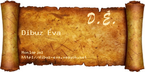 Dibuz Éva névjegykártya